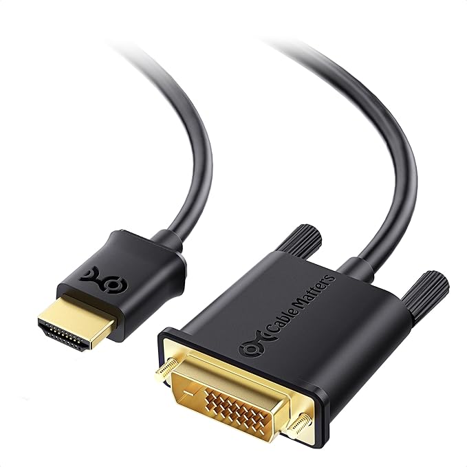 Cable Matters CL3 in-Wall Rated Bi-Directional HDMI to DVI Cable - 10ft, DVI to HDMI Cable, HDMI1.4 to DVID Dual Link Cord, Black