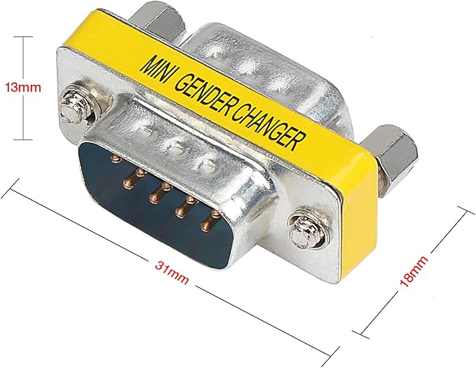 abcGoodefg 9 Pin RS-232 DB9 Male to Male Female to Female Serial Cable Gender Changer Coupler Adapter (20 Pack, DB9 Male to Male)