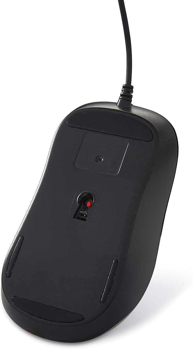 Verbatim USB Silent Corded Optical Mouse - Computer Wired Noiseless and Silent Click Mouse for Mac and PC - Black