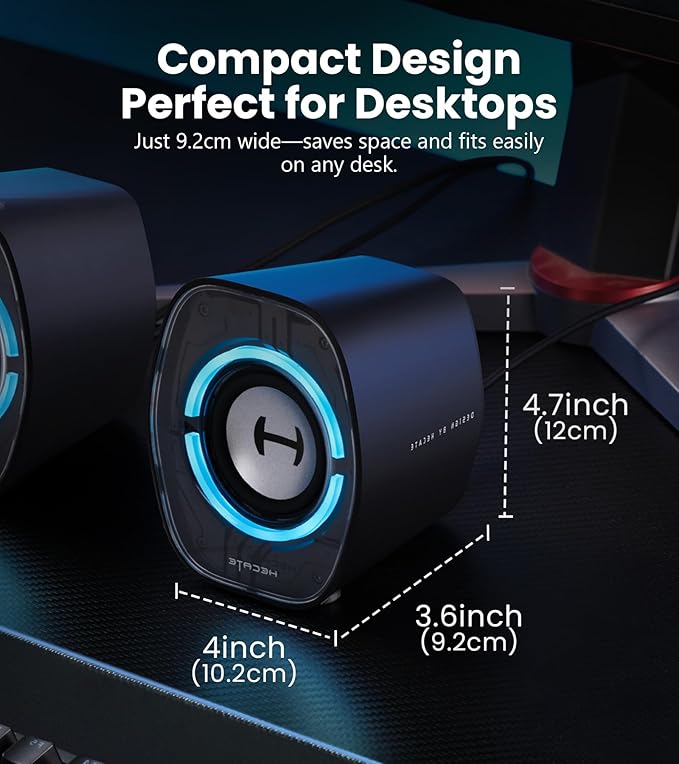 Edifier G1000 II Desktop Computer Speakers for Gaming, 2.5" Full-Range Driver & Enhanced Bass, Bluetooth 5.4 USB-C AUX, 9 Dynamic RGB Lighting Modes for PC - Black