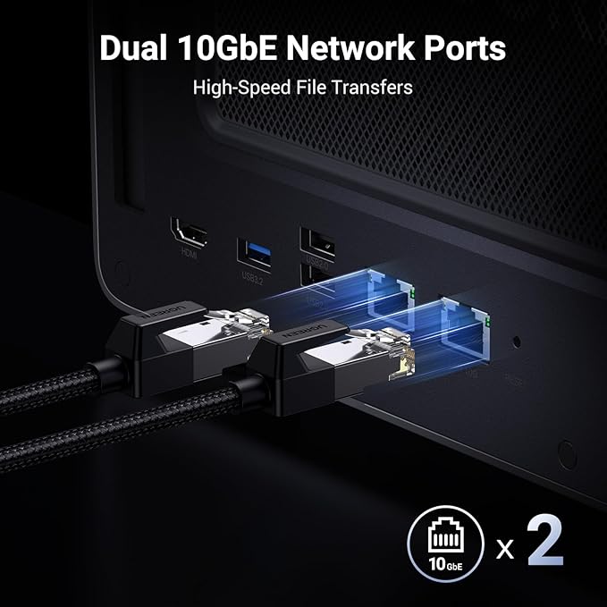 UGREEN NAS DXP8800 Plus 8-Bay Desktop NASync, Intel i5 1235u 10-Core CPU, 8GB DDR5 RAM, Bulit-in 128G SSD for System, 2*10GbE, 2*M.2 NVMe Slots, 8K HDMI, 2X TBT4, Network Attached Storage (Diskless)