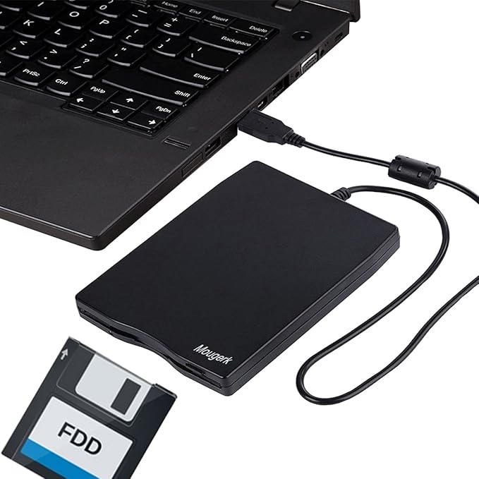 Floppy Drive 3.5 External USB Floppy Diskette Drive for Laptops Desktops Notebooks (Black)
