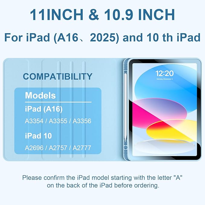 for iPad 11th 10th Generation Case with Keyboard, 10.9 Inch 7Color Backlit Detachable Wireless BT Keyboard Folio Protective Case with Pen Holder for New iPad 10th Generation 2022 (Blue)