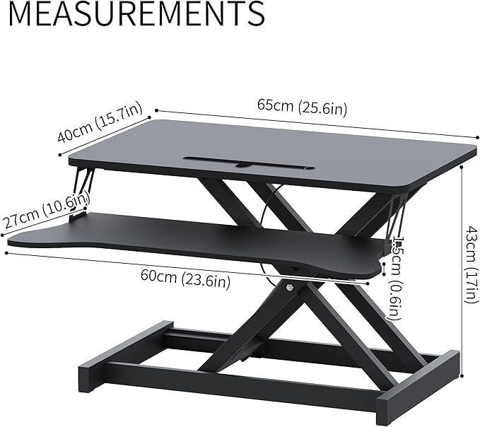 Panana Standing Desk Height Adjustable Sit to Stand Converter Stand Up Desk Tabletop Workstation Dual Monitor Desk Riser for Home Office (26")