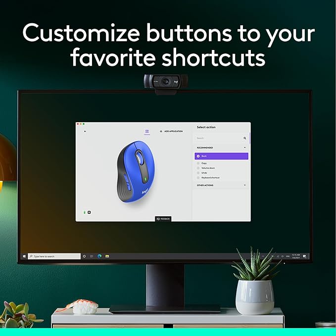 Logitech Signature M650 L Full Size Wireless Mouse - for Large Sized Hands, 2-Year Battery, Silent Clicks, Customizable Side Buttons, Bluetooth, for PC/Mac/Multi-Device/Chromebook - Classic Blue