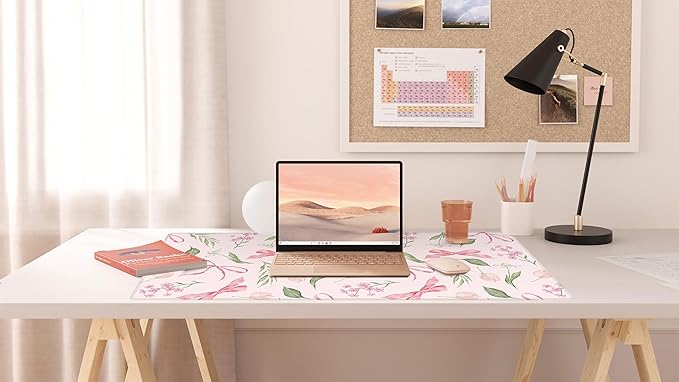 Baziabbo Pink Desk Mat,XXL Extended Big Mouse Pad,Gaming Mousepad with Stitched Edge,Non-Slip Rubber Base Keyboard Desk Pad for Home Office Study Game
