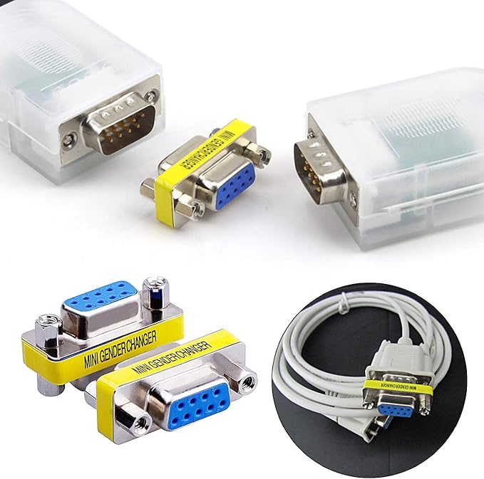 abcGoodefg 9 Pin RS-232 DB9 Female to Female Serial Cable Gender Changer Coupler Adapter (20 Pack)