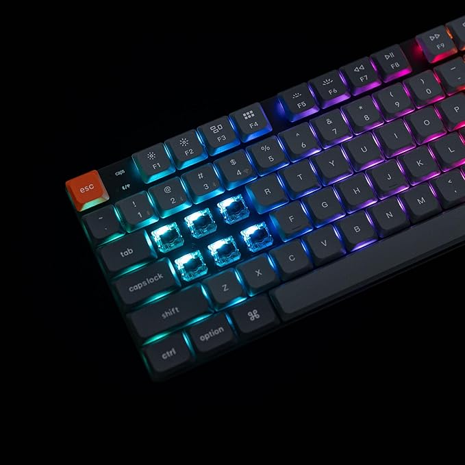 Keychron K1 Max Ultra-Slim QMK/VIA Bluetooth Wireless/USB Wired Custom Mechanical Keyboard, 2.4 GHz Hot Swappable TKL Layout RGB Backlight Ergonomic Keyboard with Low-Profile Gateron Brown Switch