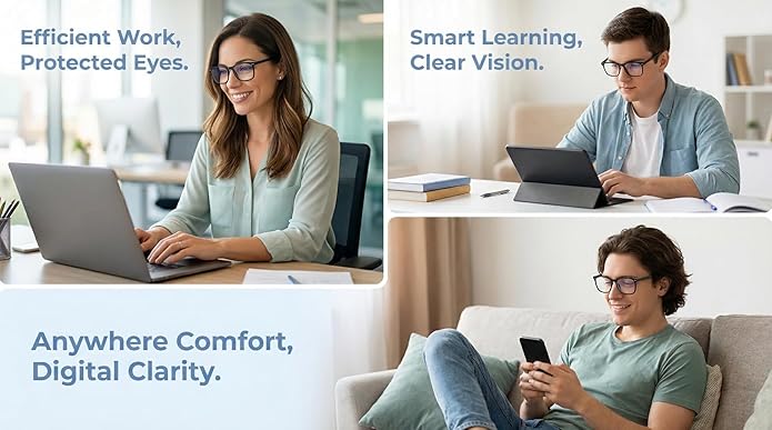 AOSM Blue Light Glasses for Men & Women,Gaming glasses Anti-Glare UV400 Protection,Blue Light Blocking to Relieve Eye Strain
