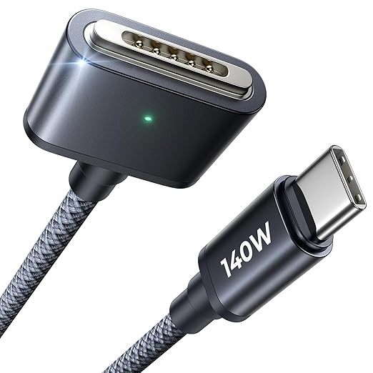 LISEN USB C to Magsafe 3 Cable (3.3FT) for M4/M3/M2 MacBook Pro Air Charger, 140W Magnetic Safe 3 Cable for Pro (16"/14" 2025, 2024, 2023, 2021) Air (15''/13'' 2025, 2024, 2023, 2022) Midnight