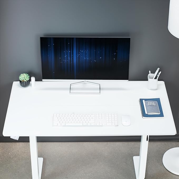 VIVO Electric 44 x 24 in Standing Desk, Memory Height Adjustment, White Top White Frame, DESK-E144W