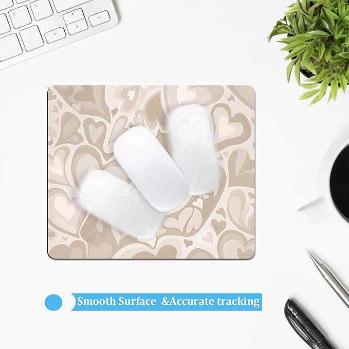 Abstract Modern Mousepad,Cute Small Heart Mouse Pad,Square Waterproof Non-Slip Rubber Base Mouse Pad for Office Laptop,Gaming Mousepad Cloth Computer Mouse Pads for Wireless Mouse