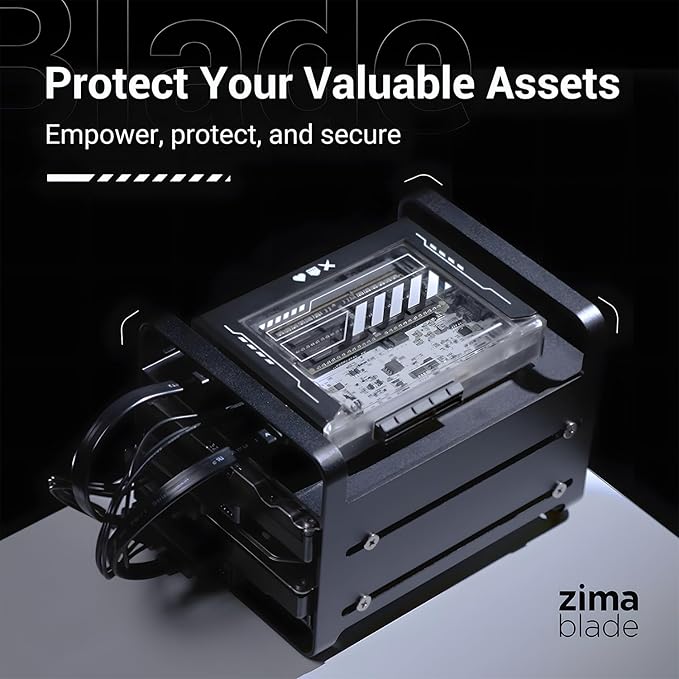 ZimaBlade 7700 x86 DIY NAS Kit – 2-Bay Mini Home Server, Intel Quad-Core, 16GB RAM, PCIe Expansion, CasaOS Preinstalled, Docker & Self-Hosting Ready