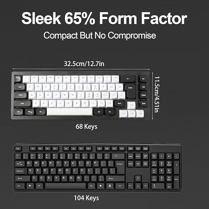Wired RGB Gaming Membrance Keyboard. 65 Percent Mini Creamy LED Computer Keyboard .Small Ergonomic Clicky Teclado with ABS Backlit Unreplaceable Keycaps. for PC Laptop MAC Gamer. (WB1)
