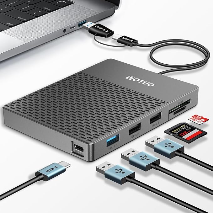 Docking Station External Hard Drive Storage, USB-C Hub + HDD 7-in-1, USB 3.0, SD/TF Card, HDD for Windows, Mac, Android, TV, Phone, Laptop, Desktop, PC (Space Black, 1TB+Docking Station)