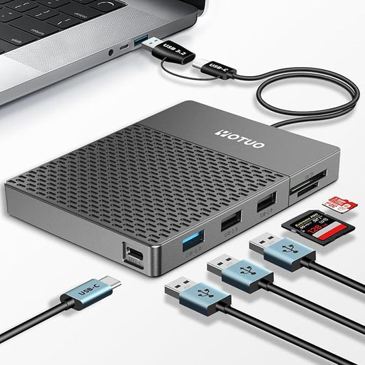 Docking Station External Hard Drive Storage, USB-C Hub + HDD 7-in-1, USB 3.0, SD/TF Card, HDD for Windows, Mac, Android, TV, Phone, Laptop, Desktop, PC (Space Black, 1TB+Docking Station)