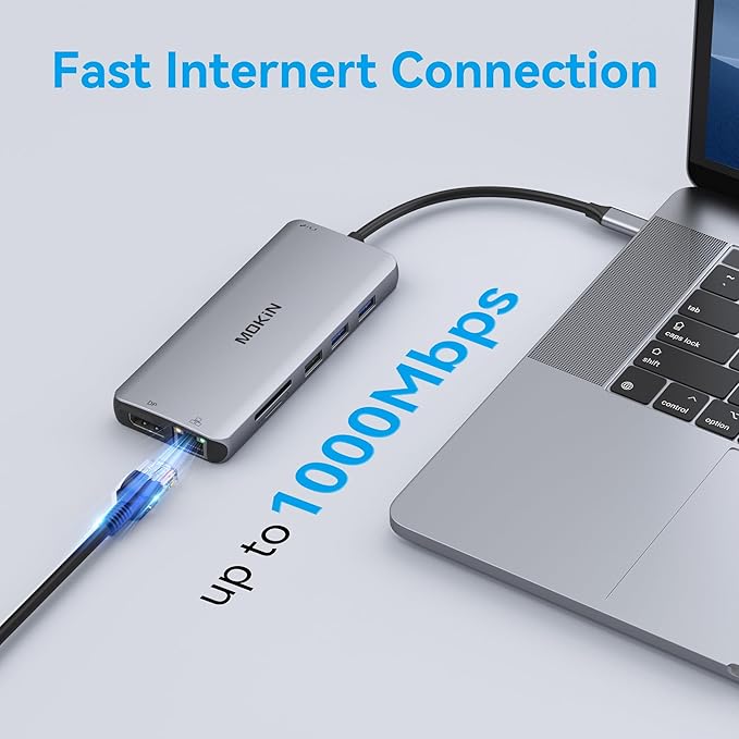 USB C Docking Station 3 Monitors,USB C Hub with 2 HDMI, DisplayPort, 100W PD, 4 *USB, Gigabit Ethernet, SD/TF Card Reader, Audio Port,Multiport Adapter for Laptops,HP, Dell, Lenovo, Surface