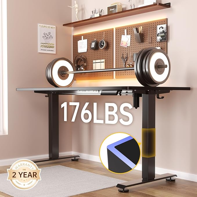 Veken 63x23.6 Inch Standing Desk, Black