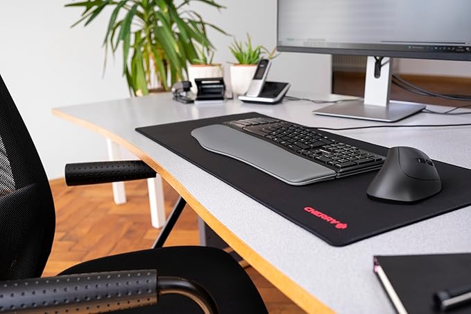 CHERRY AMERICAS LLC Ergo KC 4500 Keyboard-Cable Connectivity-USB Interface-109 Key-English (US)-QWERTZ Layout-Computer-Windows-Black,JK-4500EU-2