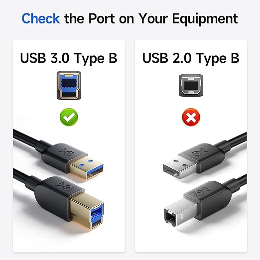 Cable Matters 2-Pack 5Gbps USB 3.0 Cable - 3ft, Short USB A to B Cable, USB3 Cord with Type-B 3.0 Connector for Hard Drive Enclosure/Built-in Hub and More, Black
