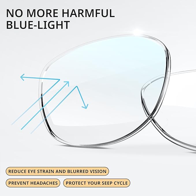 IBOANN Oversized Blue Light Glasses for Woman, Funky Fashion Glasses With Preppy Look, Reduce Screen Fatigue Computer Glasses