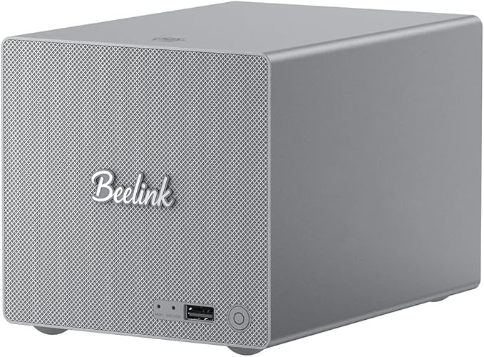Beelink Mini PC, ME Pro 2 Hard Drive Bays NAS Intel N95 12G LPDDR5 128G M.2 PCIe 3.0 SSD, 3 x M.2 SSD Slots, Dual LAN/File Server/NAS Storage/Network Attached Storage/Private Cloud/Network Storage