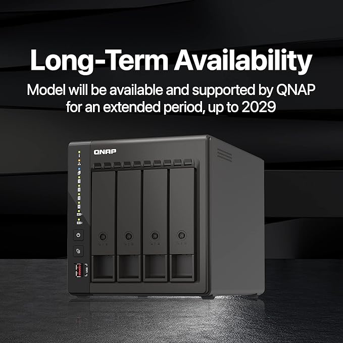 QNAP TS-453E-8G-US 4 Bay High-Performance Desktop NAS with Intel Celeron Quad-core Processor, 8 GB DDR4 RAM and Dual 2.5GbE (2.5G/1G/100M) Network Connectivity (Diskless)