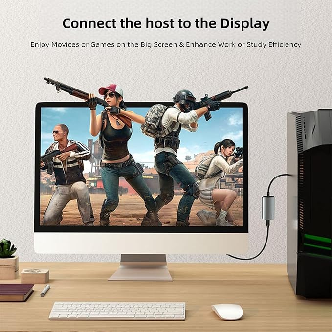 HDMI to USB C Adapter, 4K@60Hz Portable Monitor, AR Glasses XREA 0ne、Air 2 Pro/VTURE Pro/RayN0 Air 2s, HDMI Male(Source) to USB C Female(Display) Laptop,Switch,ROG Ally,Steam Deck