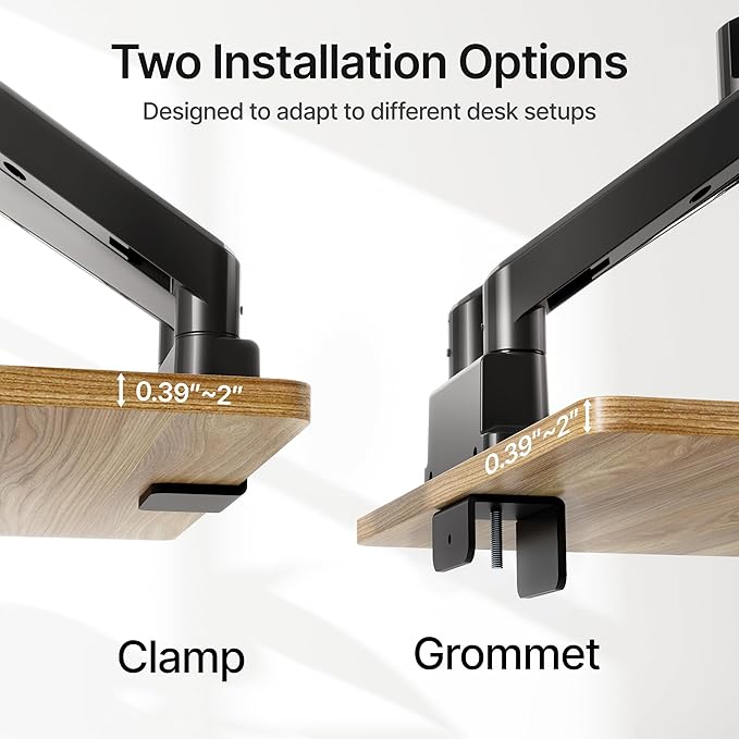 monTEK Dual Monitor Mount Monitor Arms for 2 Monitors for 17 to 35 Inch Curved Screen Holds 35 Lbs Adjustable Heavy Duty Monitor Desk Mount Cable Management, VESA 75/100mm