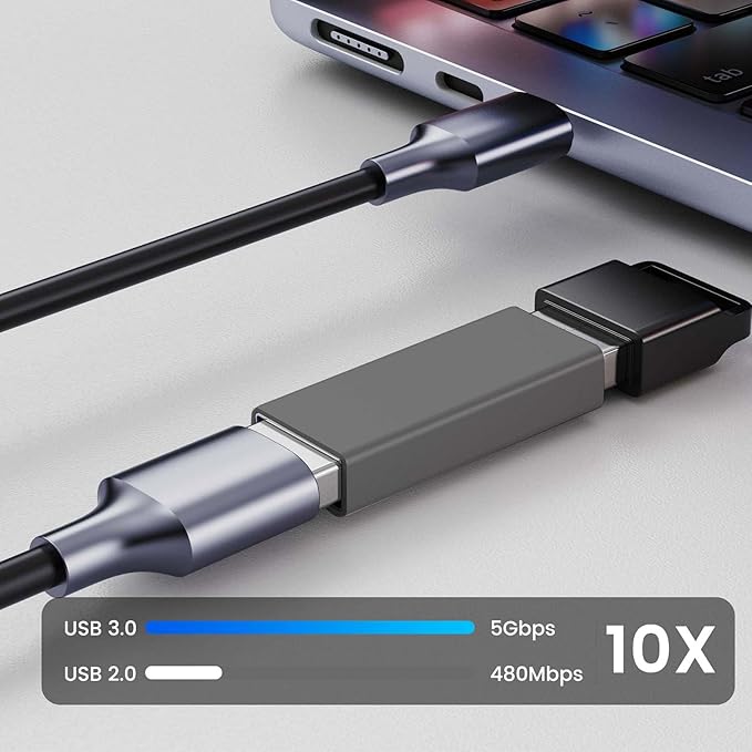 8Pack USB Female to Female Adapter for Connecting Two USB Male Ends Devices, UsbA Extension Connector Compatible with MacBook Pro/Air, IPad Pro Google Pixel,Apple Etc.（Grey）