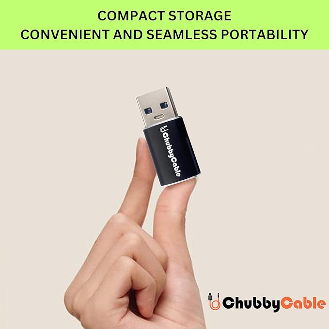 chubbycable USB to USB C Adapter 2Pack USBC Female to A Male OTG Charger Type C to USB A Charger Cable Converter for Mobile Phone, Computer, Laptop, Earphone, Mouse Keyboard, CarPlay