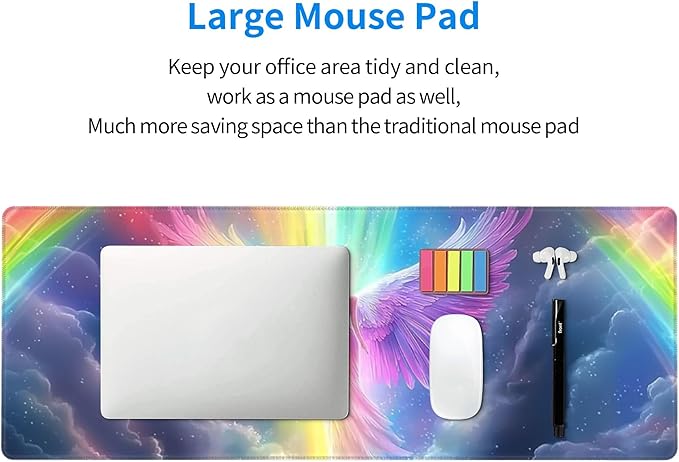 Anime Angel Desk Mat Large Gaming Mouse Pad Anime Angel Extended Mousepad Big in Laptop Computer Mouse Keyboard Mat for Office Desk Decor 31.5x12 in