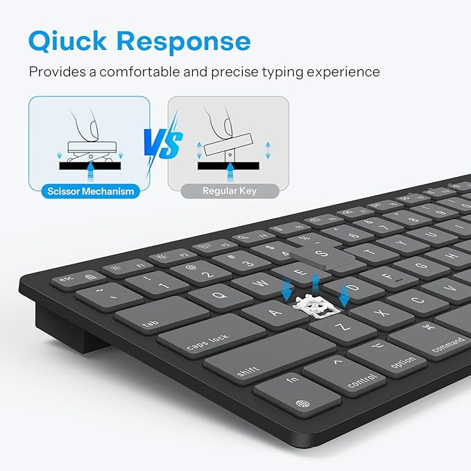 OMOTON Wired Keyboard for Mac Devices ONLY with Dual Interface, Comfortable Typing Angle & Stable Connection, Compatible with MacBook, iMac, Mac mini, PC-Graphite Black & Gray