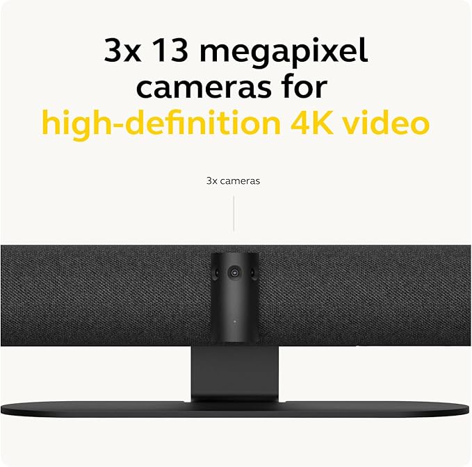 Jabra PanaCast 50 – Intelligent 180° Panoramic-4K Meeting Room Video Camera – Inclusive Video Conferencing Camera with Full Coverage, Easy to Set-Up Wide Angle Webcam with Microphones - Black