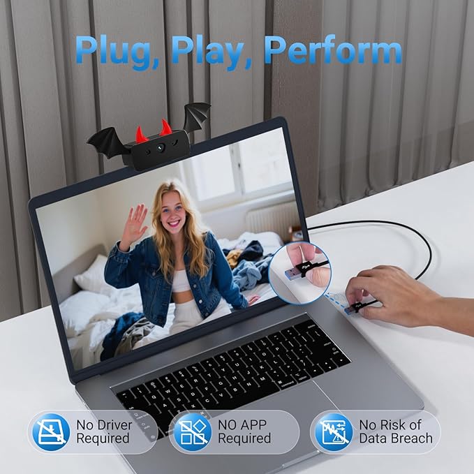 1080P Webcam with Microphone, Full HD Web Camera for Desktop Computer and Laptop USB Computer Camera for PC Pro Streaming Webcam for Zoom/Skype/Teams, Plug and Play PC for Windows &Mac