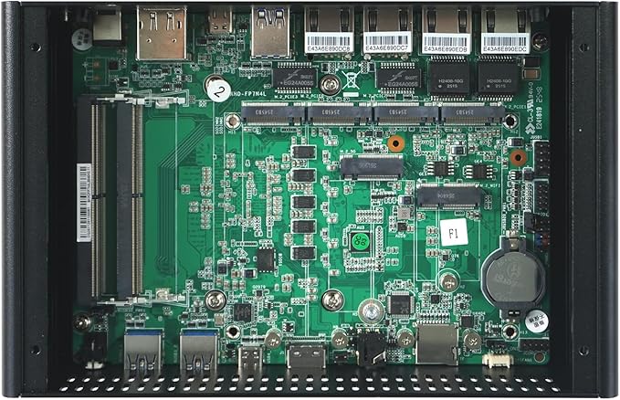 NAS AMD R5-7640HS Firewall Software Router,4*LAN(2 * 2.5G+2 * 10G Network Ports),2*SO-DIMM DDR5 5600MHz,4*M.2 NVME(Support PCIE),HDMI+DP+2*Type-C