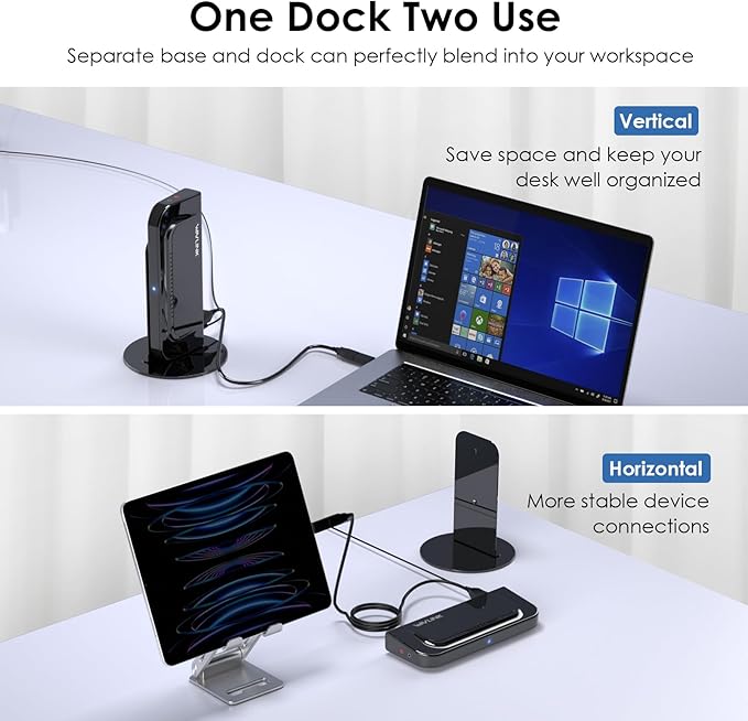 Docking Station Dual Monitor, WAVLINK 13-in-1 USB C Docking Station for M1/M2 Mac, Windows, Thunderbolt 3&4, USB4 (Dual Video: HDMI and DVI/VGA/HDMI, Gigabit Ethernet, Audio, Mic, 6 USB Ports)