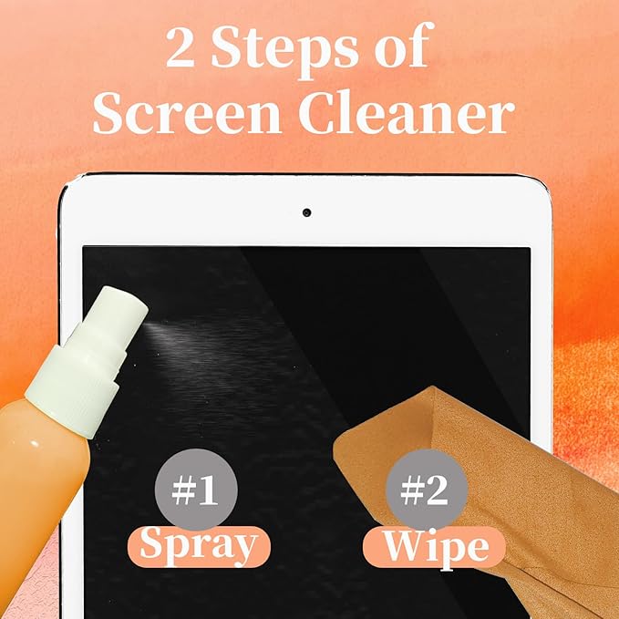 4-Pack Eye Glass Lens Screen Cleaning Kit - Safe for All Screens Including Laptop, Computer, PC, Monitor, Phone, iPhone, Tablet, iPad Smart TV, Car Display and Eyeglasses - Orange