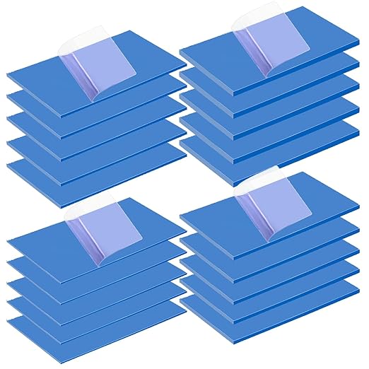 20PCS 40x80mm Heat Resistant Silicone Thermal Pads for Laptop Heatsink CPU GPU SSD LED Cooler 0.5mm/1mm/1.5mm/2mm Thickness（5PCS/Each）