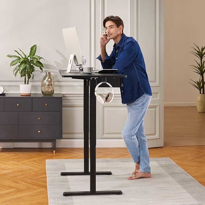 ErGear Electric Stand up Desk Frame,4 Memory Height Settings Height Adjustable Table Legs, Sit Stand Desk Frame Up to 47.2" , Ergonomic Standing Desk Base Workstation, Black Frame Only