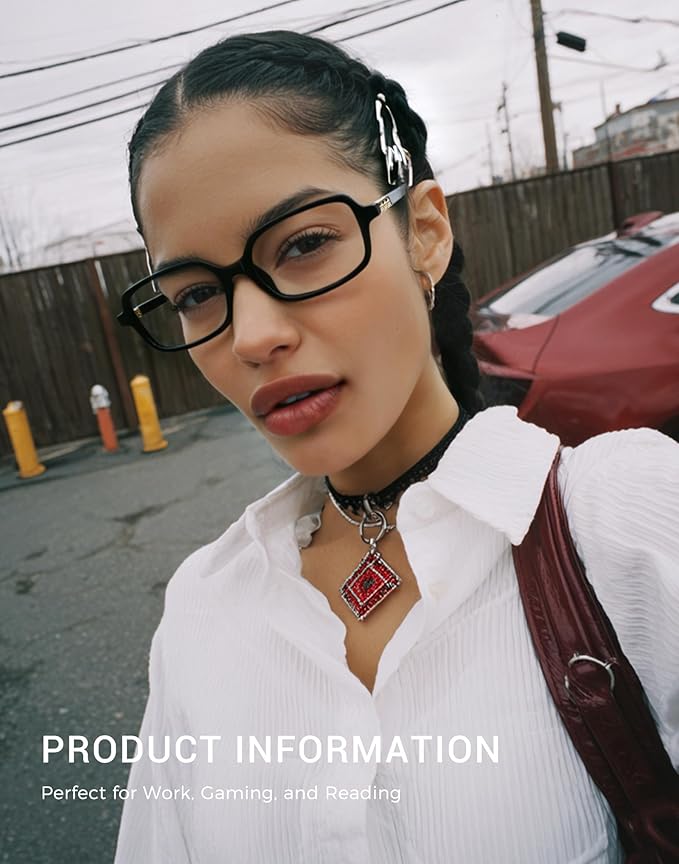 Slocyclub Square Blue Light Blocking Glasses for Women Men Vintage Rectangular Frame Eyeglasses Retro Small Square Glasses