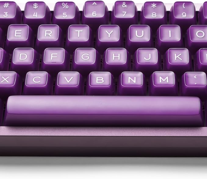 ULTRAEQUIP Purple Jade Keycaps 142 Keys Double Shot PBT Keycaps RSA Profile, Translucent Green Shine Through, Custom Set for ISO ANSI 60, 75, 80, 95, 100% Mechanical Keyboard