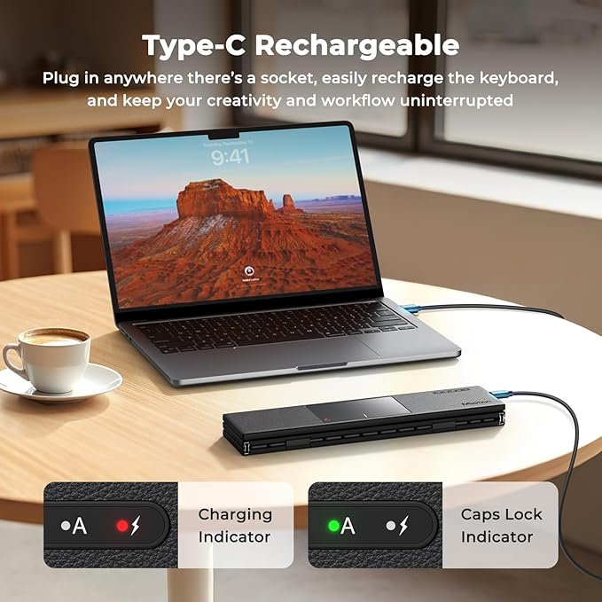 MEETION Foldable Bluetooth Keyboard with Touchpad, Tri-Folding Compact Box Portable Keyboard, Rechargeable Wireless Travel Keyboards with Trackpad for iPad Smartphone Laptop PC Windows iOS Mac Android