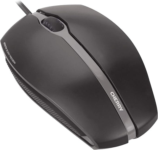 Cherry GENTIX Silent - Corded - Quiet Mouse - No clicking Noise - Rubber Sides - Symmetrical – Black
