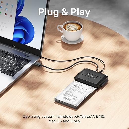 Unitek SATA/IDE to USB 3.0 Adapter, IDE Hard Drive Adapter for Universal 2.5"/3.5" Inch IDE and SATA External HDD/SSD with 12V 2A Power Adapter, Support 10TB
