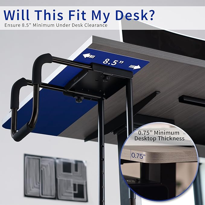 VIVO X-Large Heavy Duty Adjustable Under-Desk Mount, Home and Office Computer CPU Tower Stand with Secure Locking, Holds up to 66 lbs, Black, MOUNT-PC04B-L