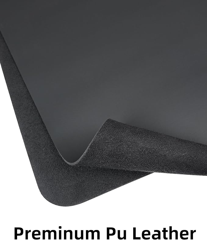 Leather Desk Pad Protector,Mouse Pad,Office Desk Mat, Non-Slip PU Leather Desk Blotter,Large Desk mat,Waterproof Keyboard mat for Office/Home/Decor (Black,48" x 24")