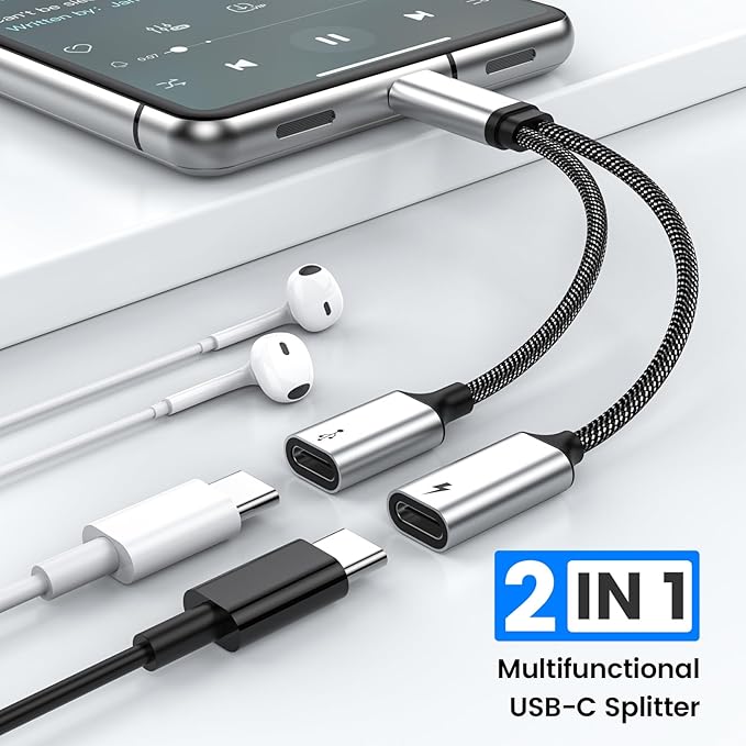 MOGOOD USB C Splitter - Double USB C Port Adapter for Mac, Xbox One, PS5, Laptop