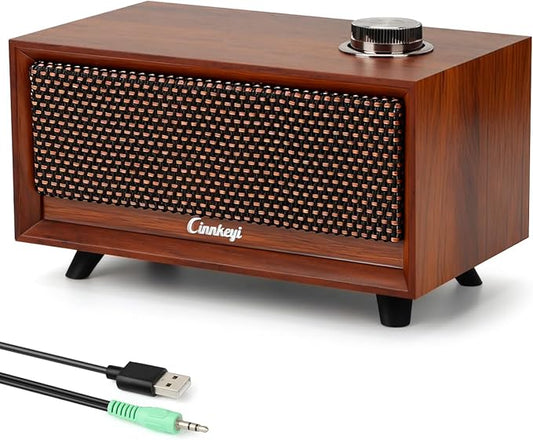 Wooden PC Soundbar Computer Speakers –PC Speakers USB Powered | PC| Line-In | Bluetooth 3 Modes, 3.5mm/USB Input Wooden Computer SoundBar Compact Stereo Speaker for Desktop, Laptop, Monitor, Tablet