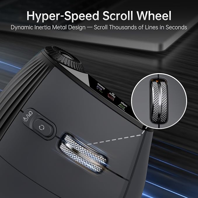 Bluetooth Travel Mouse, 2.4G Rechargeable Mouse with USB Receiver, Wireless Mice Compatibility for Computer, Laptop, Notebook, PC (Black XM7D)